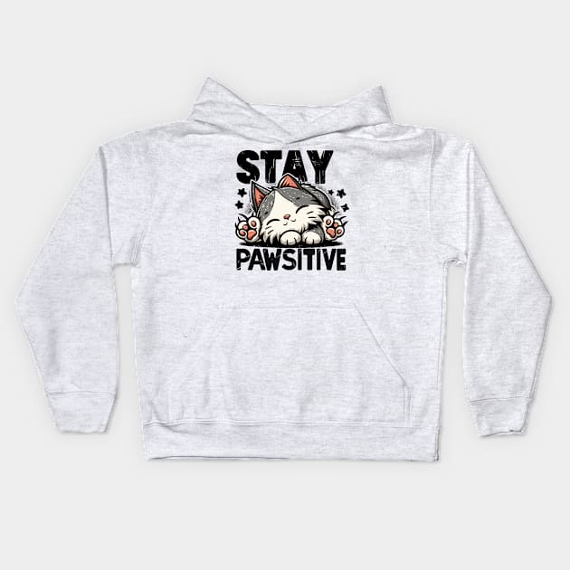 Stay Pawsitive Kids Hoodie by aswIDN